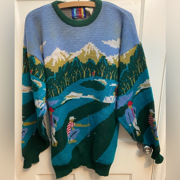 Other - Vintage Graphic Golf Scene Sweater Size L